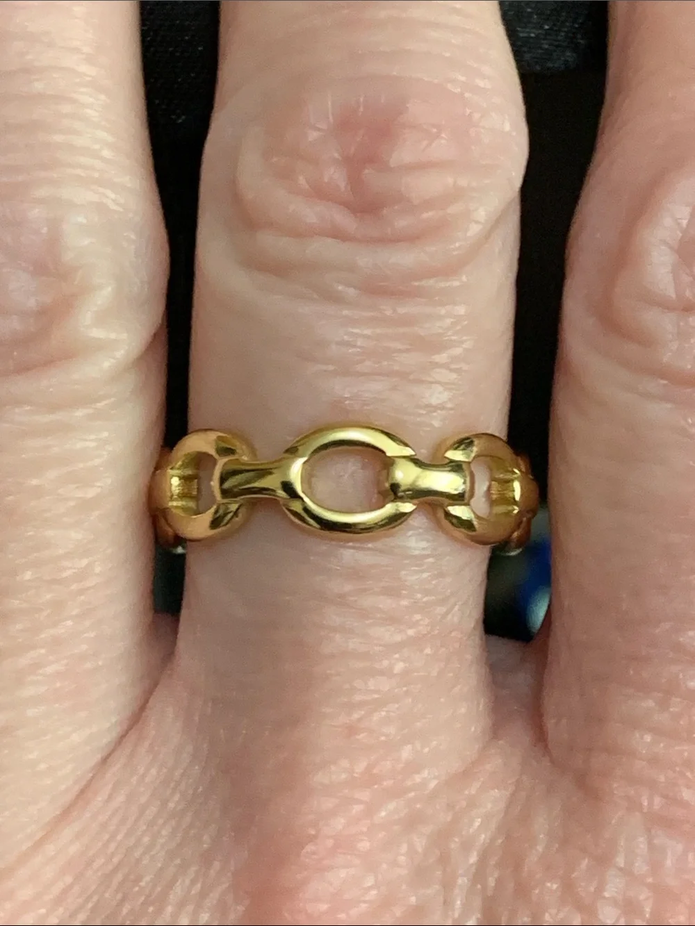 NWT gold tone link ring size 7